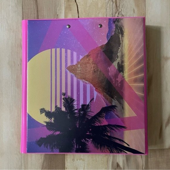 Trapper Keeper Binder Sunset New Mead The Oringal Trapper Keeper Pink Purple NWT - Picture 2 of 12